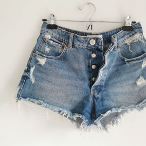 Zara High Waisted Denim Shorts